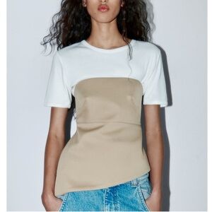 Zara sleeveless tan top